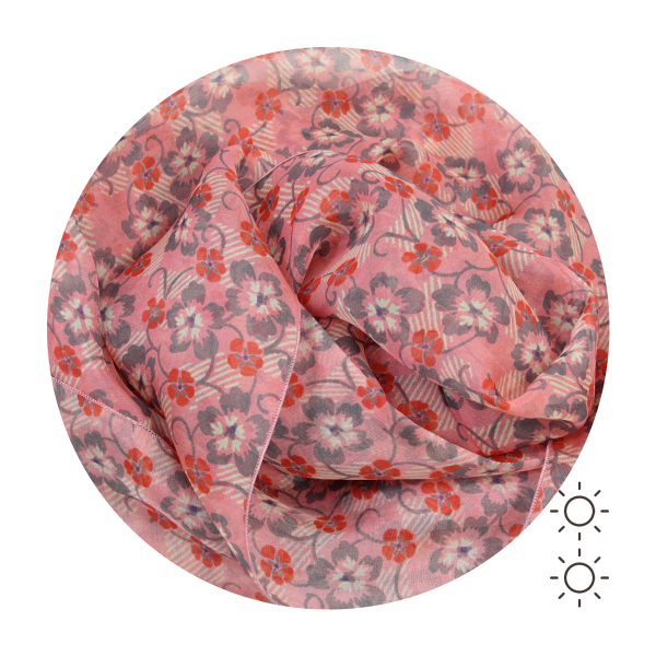 Foulard-femme-soie-rose-pivoine-imprimé-fleur-fabrique-en-France