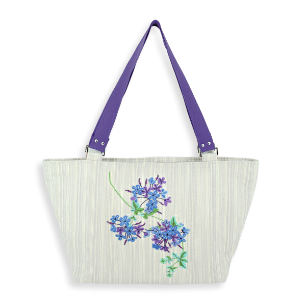 women’s-embroidered-woven bag-Peinture anglaise -silver