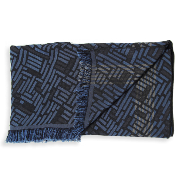 Etole-fabriquée-en-France-cachemire-soie-bleu-marine-Wand