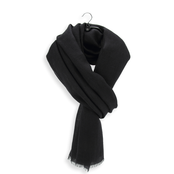 Etole-mixte-cachemire-uni-noir-Nuage