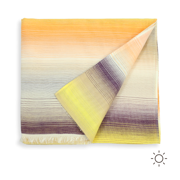 Foulard-homme-femme-coton-soie-jaune-violet-Cigaline