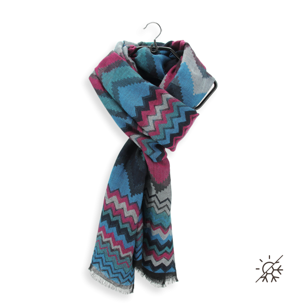 Etole-mixte-coton-modal-lin-bleu-magenta-Boundary