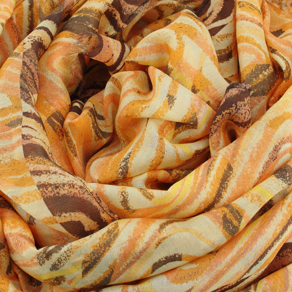 Cheche-femme-imprimé-coton-soie-jaune-imprimé-Vagues