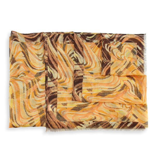 Cheche-femme-imprimé-coton-soie-jaune-imprimé-Vagues