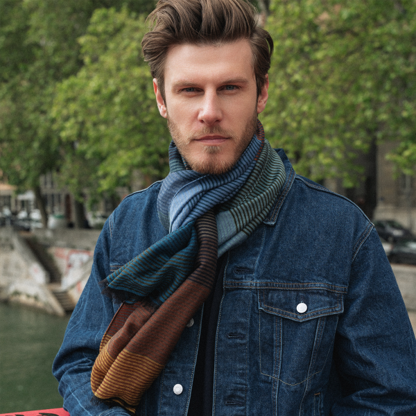 Etole-femme-kaleida-laine-coton-soie-bleu-canard-marron-22A