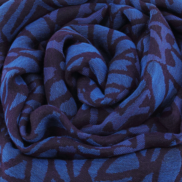 Etole-femme-laine mérinos-soie-bleu-prune-Savanna
