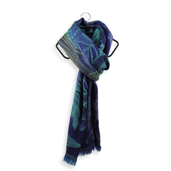 Echarpe-femme-laine-soie-coton-bleu-electrique-Venise-3