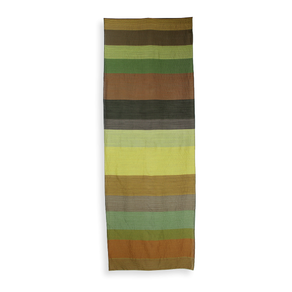 Etole-laine-soie-coton-vert-kaki-or-Kaleida