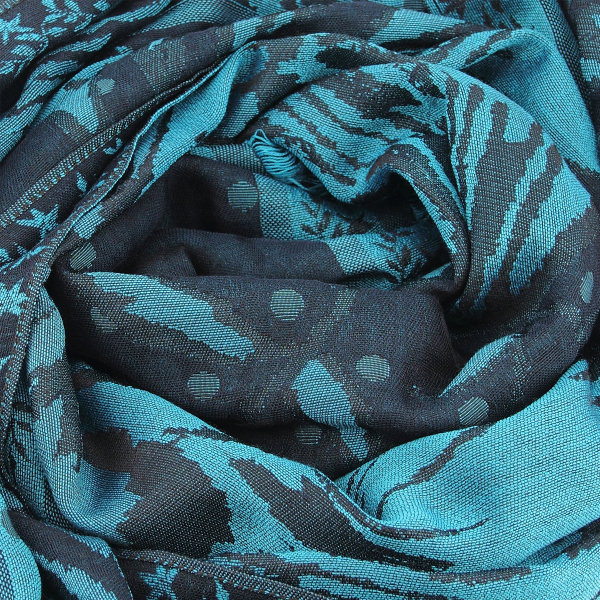 Maxi-étole-femme-laine-coton-soie-marine-turquoise-floral