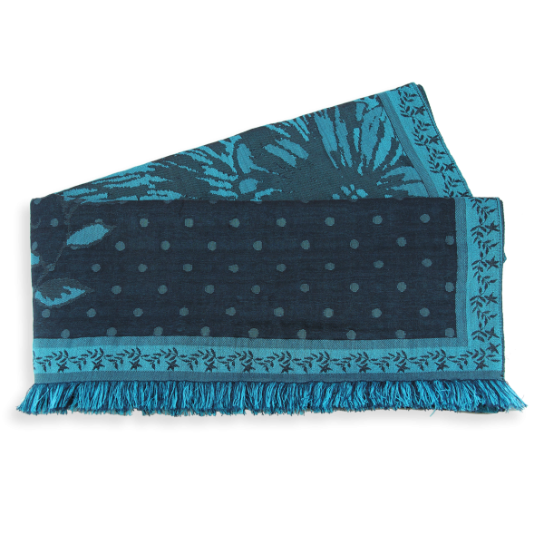 Maxi-étole-femme-laine-coton-soie-marine-turquoise-floral