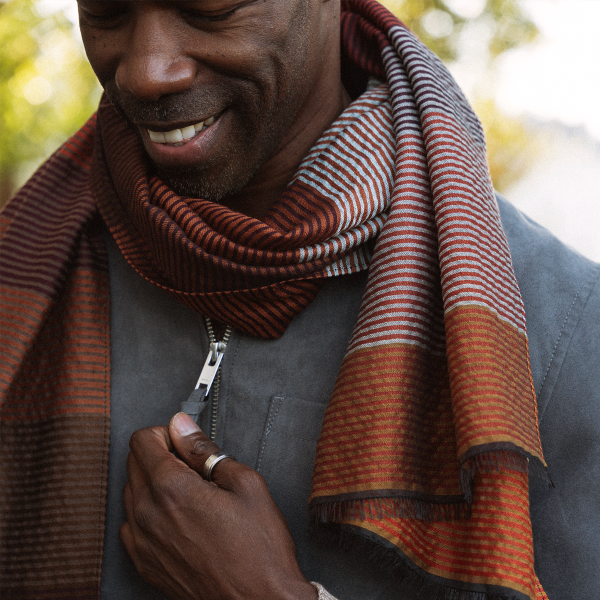 Etole-mixte-laine-coton-soie-marron-cuir-Kaleida