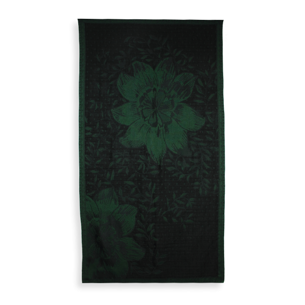 Etole-femme-laine-soie-coton-noir-vert-maxi floral
