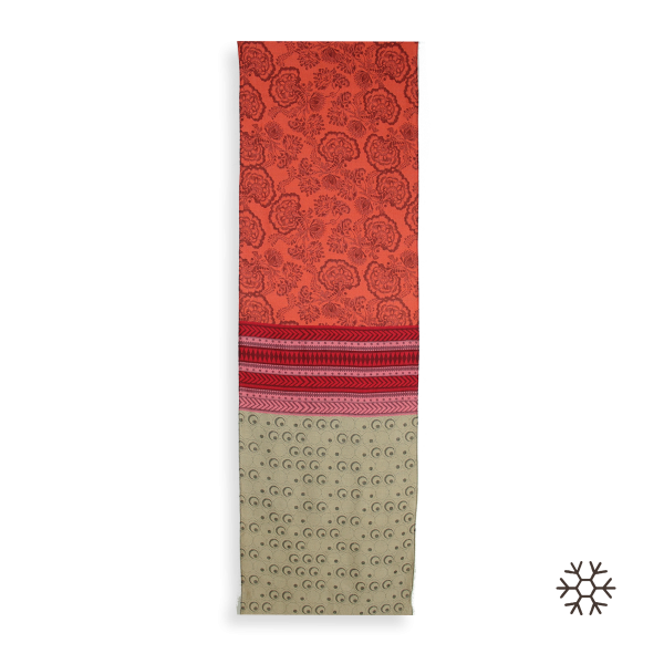Echarpe-femme-laine-modal-orange-beige-Imaginaire