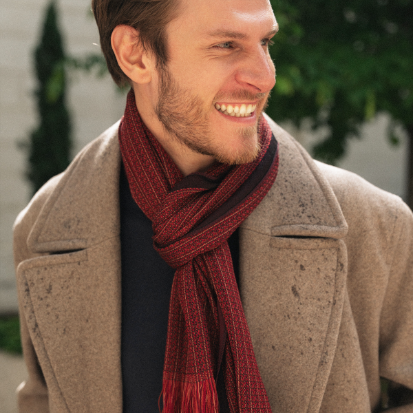 Etole-homme-laine-modal-rouge-Tweed