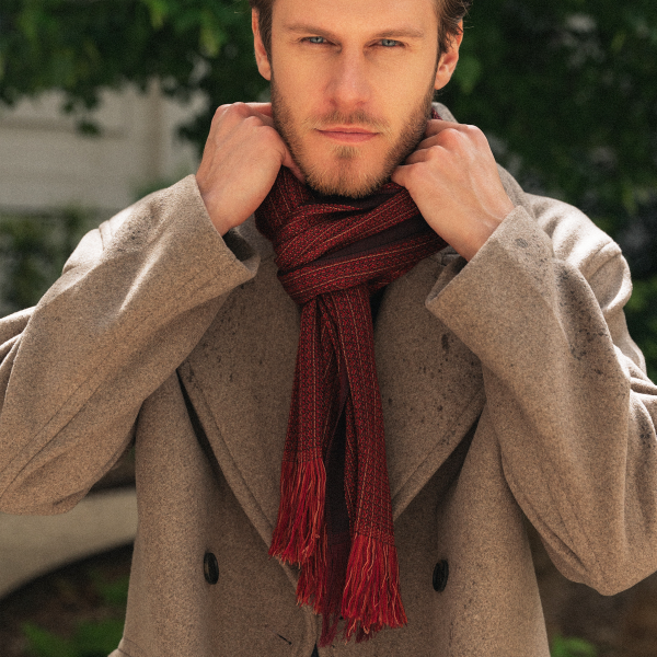 Etole-homme-laine-modal-rouge-Tweed