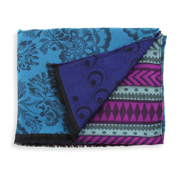 Echarpe-femme-laine-modal-turquoise-encre-Imaginaire