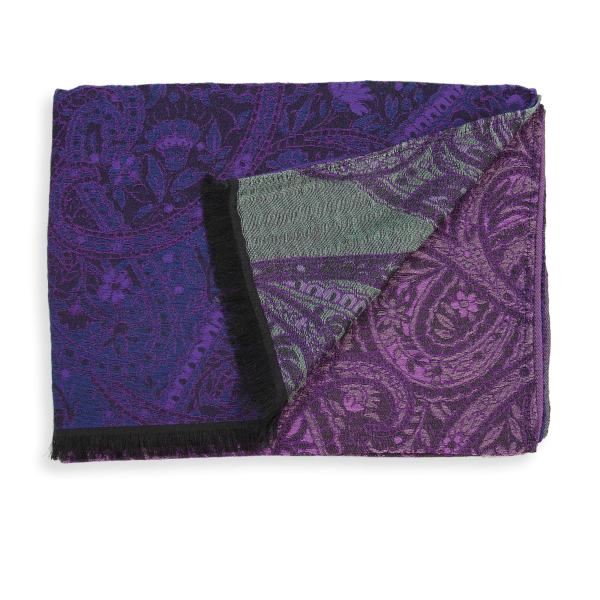 Etole-femme-laine-coton-soie-violet-kaki-Paisley