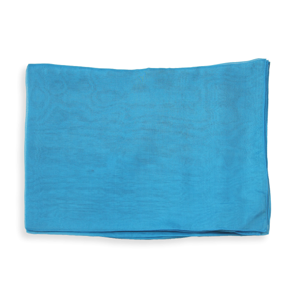 Etole-soie-femme-unie-bleu-turquoise-A