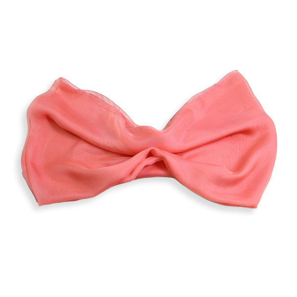 Etole mousseline soie unie fabrique en france rose corail