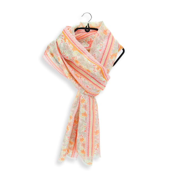 Foulard-chèche-femme-coton-soie-imprimé-multicolore-Jardin