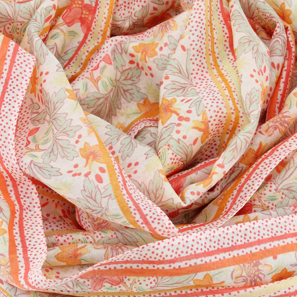 Foulard-chèche-femme-coton-soie-imprimé-multicolore-Jardin