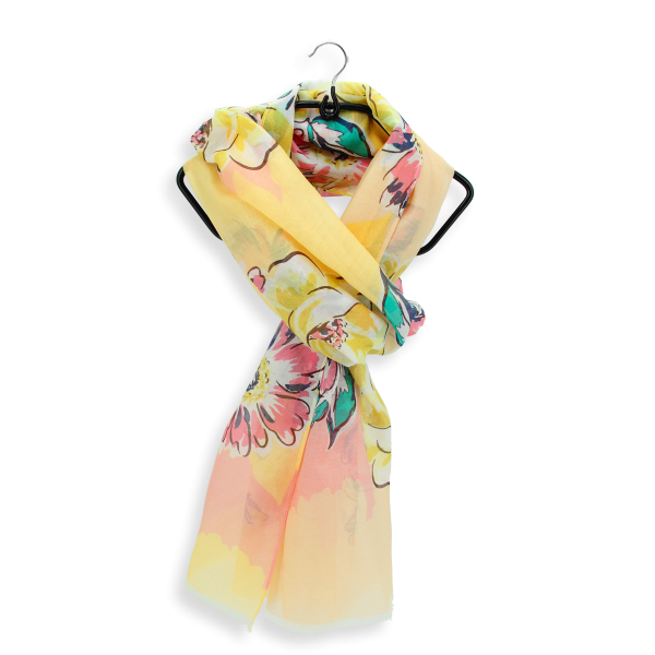Foulard-femme-imprimé-vanille-coton-soie-bouquet