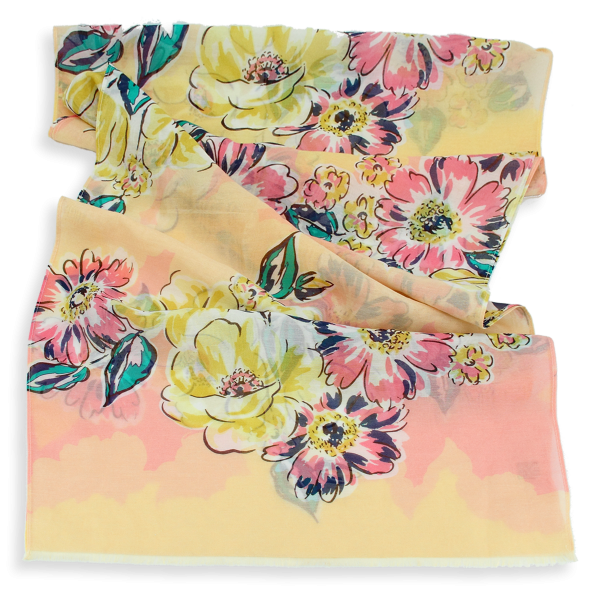 Foulard-femme-imprimé-vanille-coton-soie-bouquet