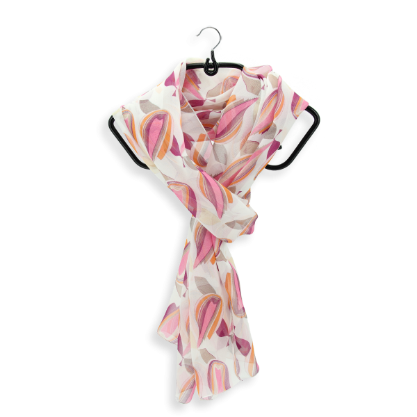 Foulard-femme-blue-soie-imprimée-Disco