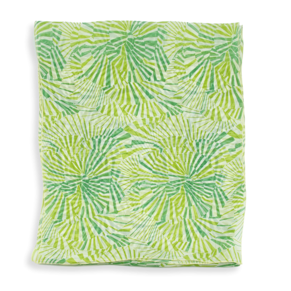 Foulard-femme-soie-imprimée-vert-Mandala