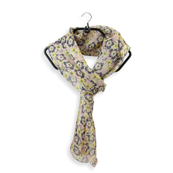 Foulard-femme-soie-rose-pastel-imprimé-fleur-fabrique-en-France