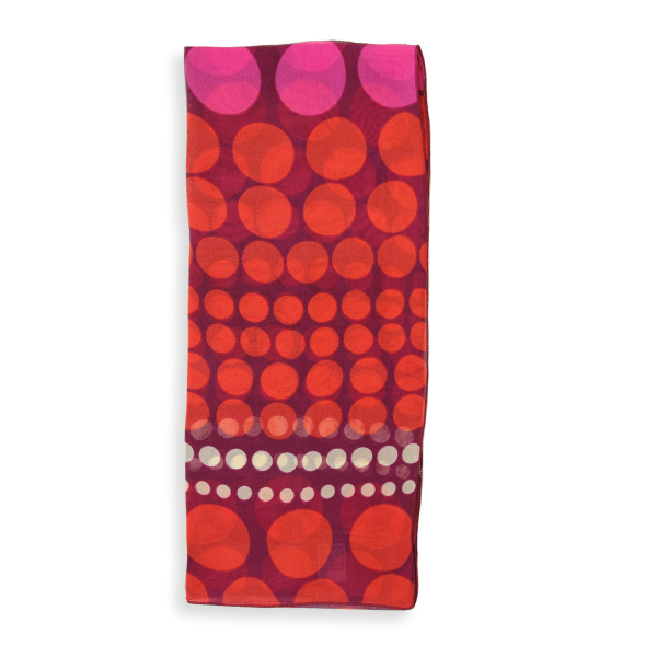 Foulard-soie-femme-imprimée-pois-rouge-A