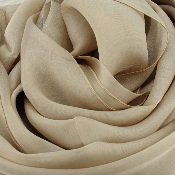 Foulard-femme-soie-mousseline-unie-beige