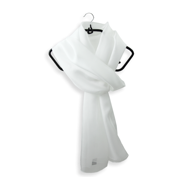 Foulard-femme-soie-mousseline-unie-blanc