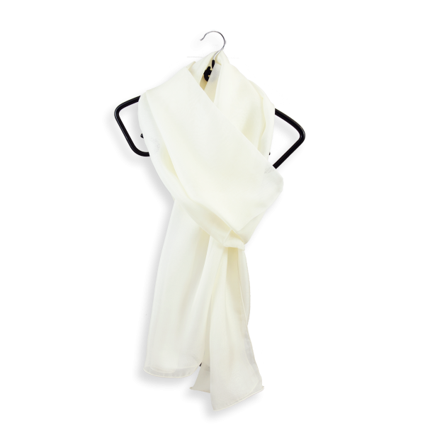 Foulard-femme-soie-mousseline-unie-écru