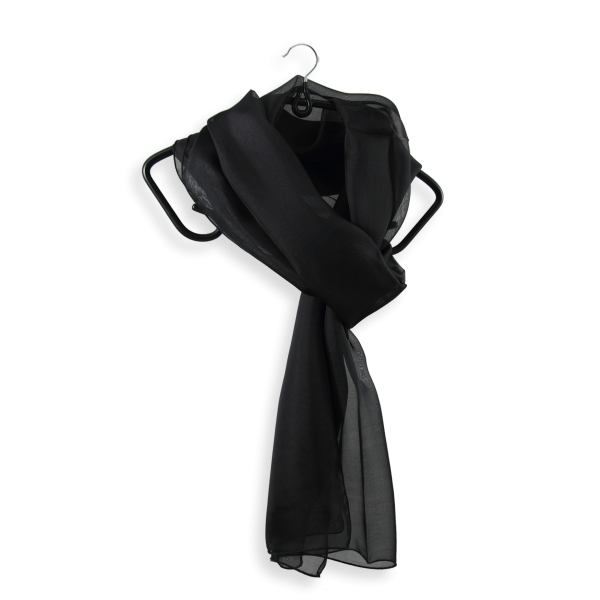 Foulard-femme-soie-mousseline-unie-noir