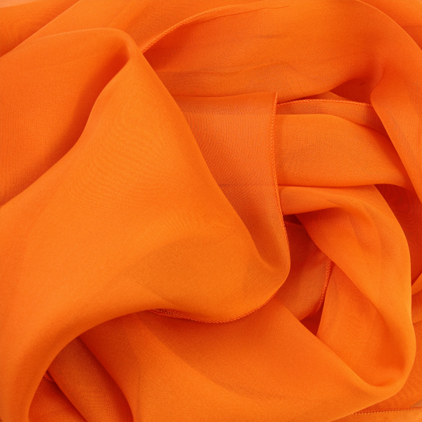 Foulard-femme-mousseline-soie-unie-orange