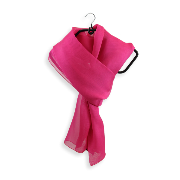 Foulard-femme-mousseline-soie-unie-rose-fuchsia