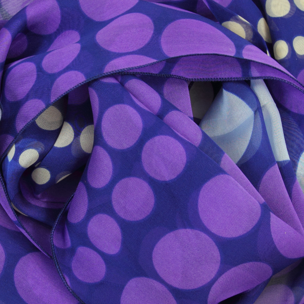 Foulard-soie-femme-imprimée-pois-violet-A