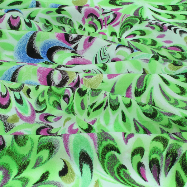 Grand foulard-femme-soie habotai-imprimée-vert