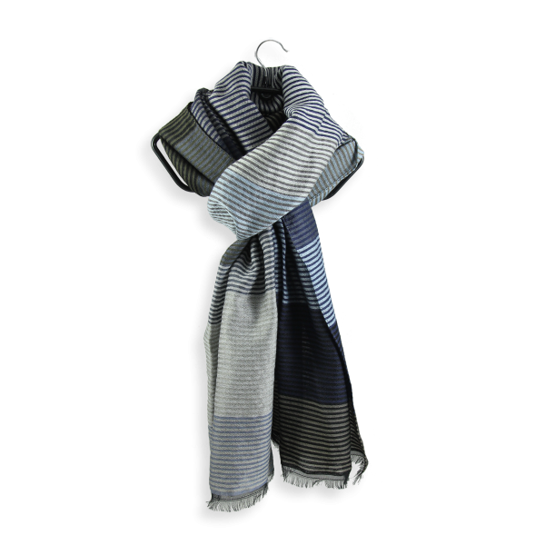 Gray-cotton-silk-wool-men's-stole-Kaleida