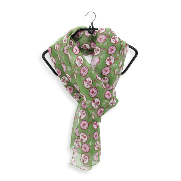 Woman-scarf-silk-printed-flowers-scandinave-green-military-2A