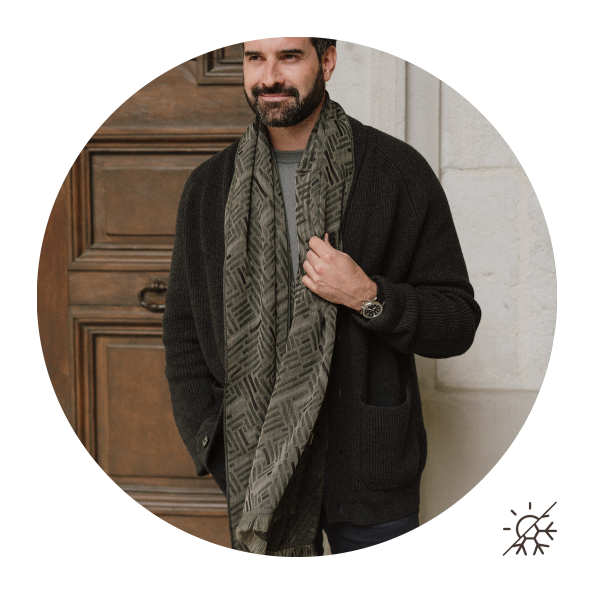 khaki-silk-Merino-wool-Made-in-France-stole-Wand
