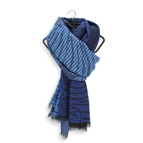 Etole-femme-laine-soie-coton-bleu royal-Valparaiso