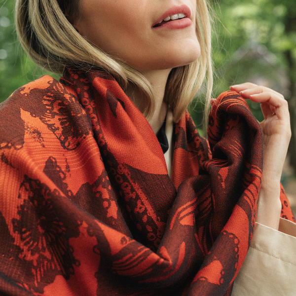 Maxi-etole-femme-laine-soie-coton-orange-Passion