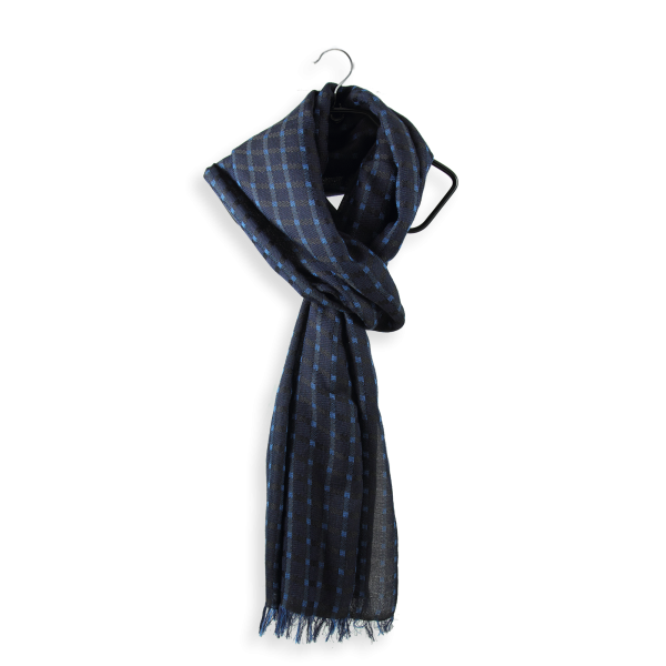 cashmere-coton-silk-man's-scarf-navy-blue-Manchester-1A