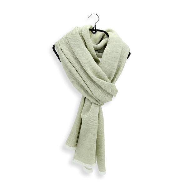 Pastel green-monochrome-cashmere-unisex-blend-stole-Tout doux