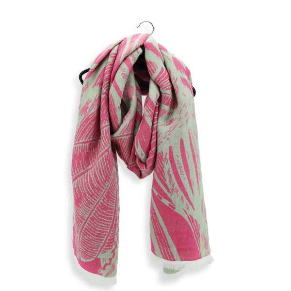 Arum-green-fuchsia-rayon-cotton-women’s-stole