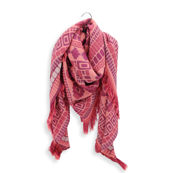 Pink-wool-rayon-women’s-scarf-Rive gauche