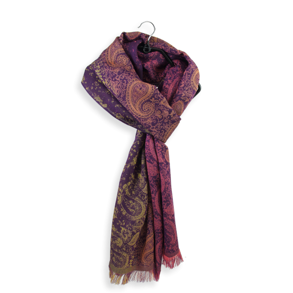 Scarf-women’s-cotton-silk-red purple-Mumbai