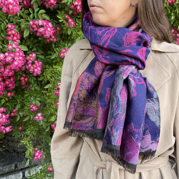 Botanic-purple-silk-cotton-wool-women’s-stole